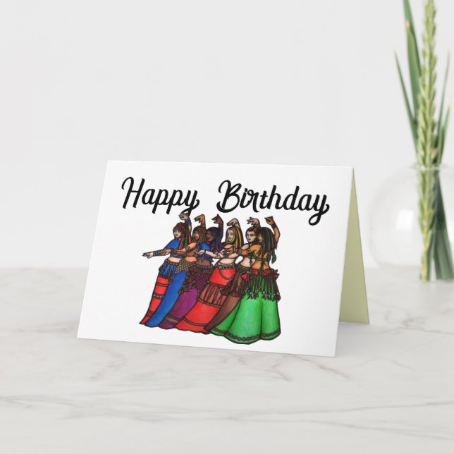 Tarjetas de cumpleaños de bailarín Belly (Anverso)