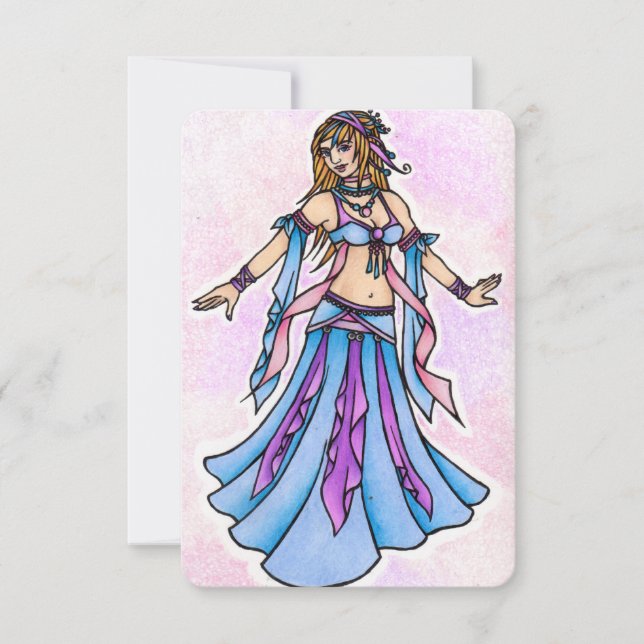 Tarjetas de cumpleaños de bailarín Belly (Anverso)