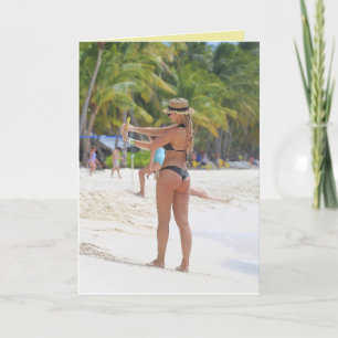 TARJETAS DE CUMPLEAÑOS DE BIKINI BIG BOTTOM CHICA 