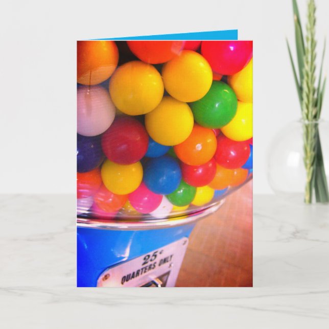 Tarjetas de cumpleaños de bolas de chicle (Anverso)