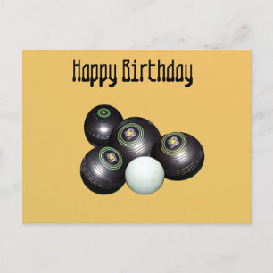 Tarjetas de cumpleaños de boles de césped amarillo