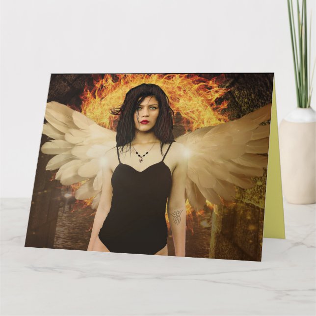 TARJETAS DE CUMPLEAÑOS DE bonito ANGEL CHICA ART F (Anverso)