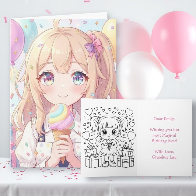 Tarjetas de cumpleaños de chica anime con página p (Subido por el creador)