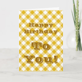 Tarjetas de Cumpleaños de Cuadros Amarillos