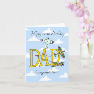 Tarjetas de cumpleaños de DAD Spitfires (Cielo Azu
