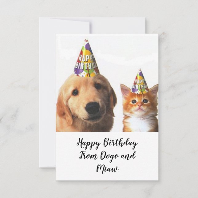 Tarjetas de cumpleaños de Dogo y Miaw (Anverso)