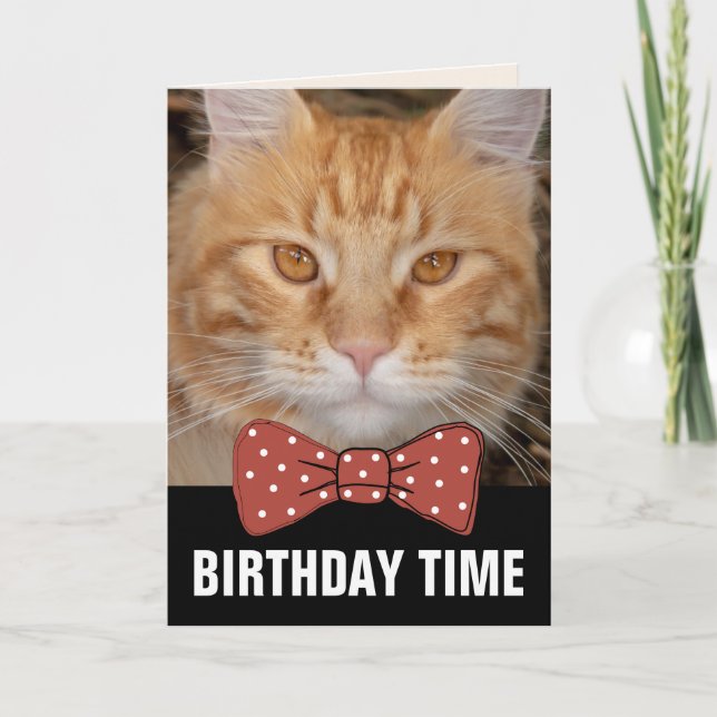 TARJETAS DE CUMPLEAÑOS DE GINGER RED CAT (Anverso)