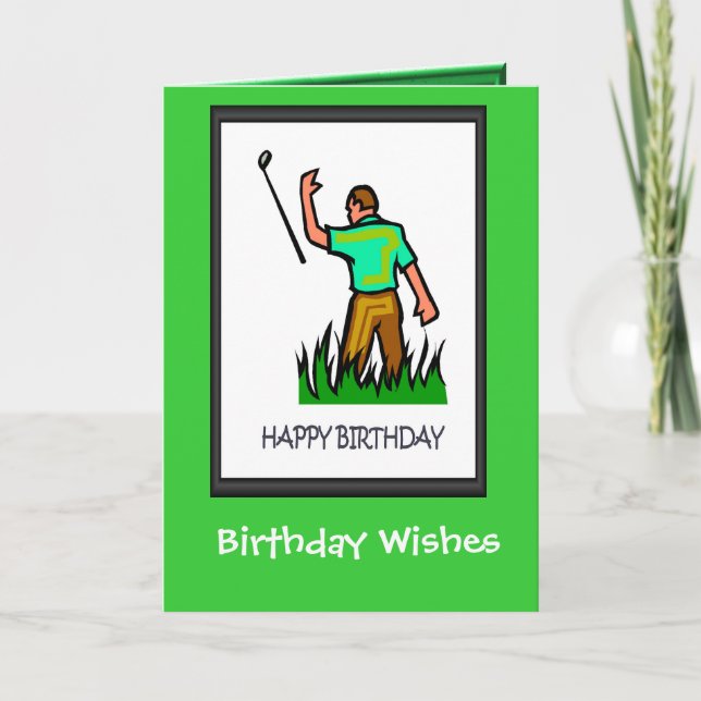 Tarjetas de cumpleaños de golf, el club no funcion (Anverso)
