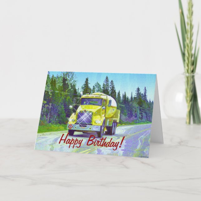 Tarjetas de cumpleaños de Guay TRUCK Funny Trucker (Anverso)