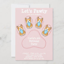 Tarjetas de cumpleaños de invitación de Mascota de