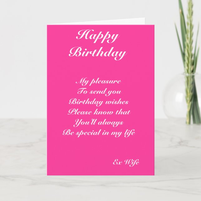 Tarjetas de cumpleaños de la exesposa (Anverso)