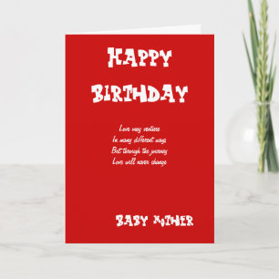 Tarjetas de cumpleaños de la madre bebé