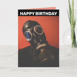 TARJETAS DE CUMPLEAÑOS DE MÁSCARA DE GAS