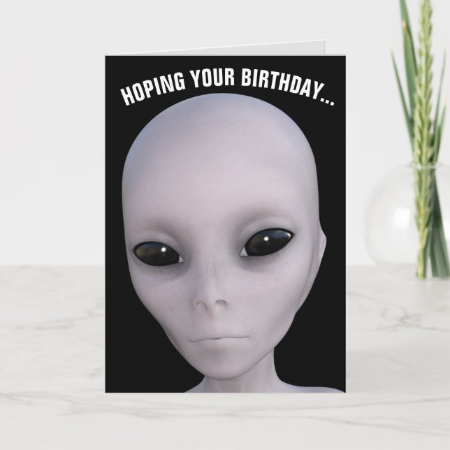 TARJETAS DE CUMPLEAÑOS DE OVO ALIEN (Anverso)