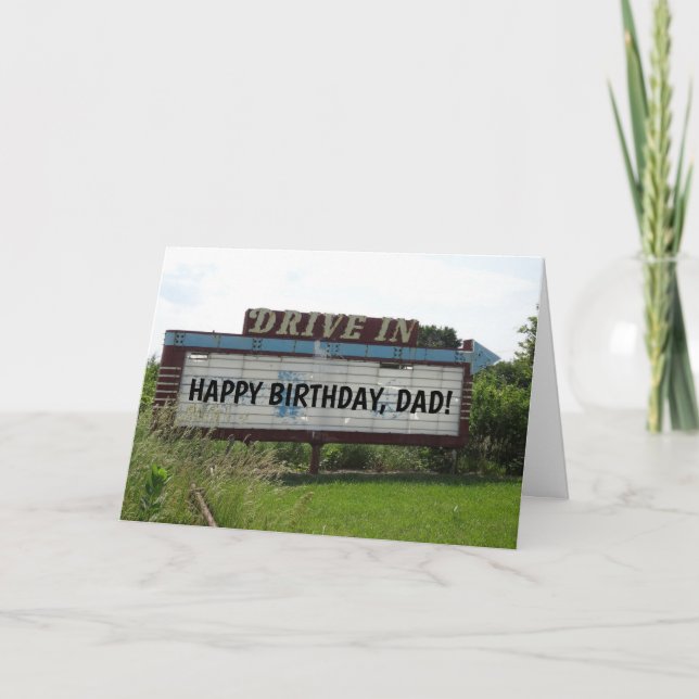 TARJETAS DE CUMPLEAÑOS DE PADRE, CONDUCIR EN PELÍC (Anverso)