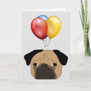 TARJETAS DE CUMPLEAÑOS DE PERRO PUG DIVERTIDAS