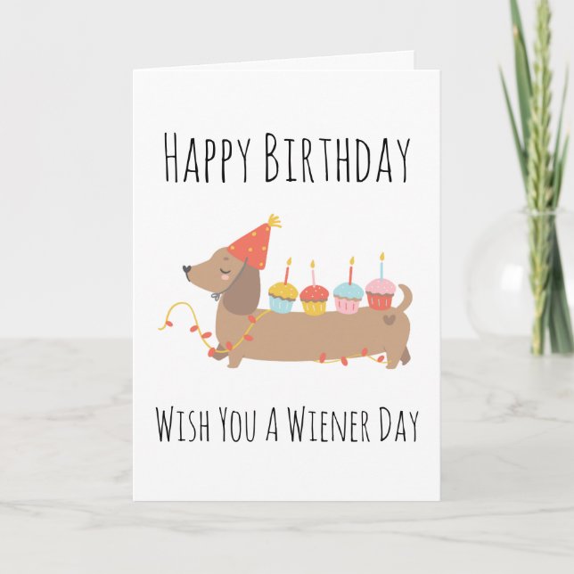 tarjetas de cumpleaños de perro salchicha (Anverso)