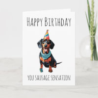 tarjetas de cumpleaños de perro salchicha
