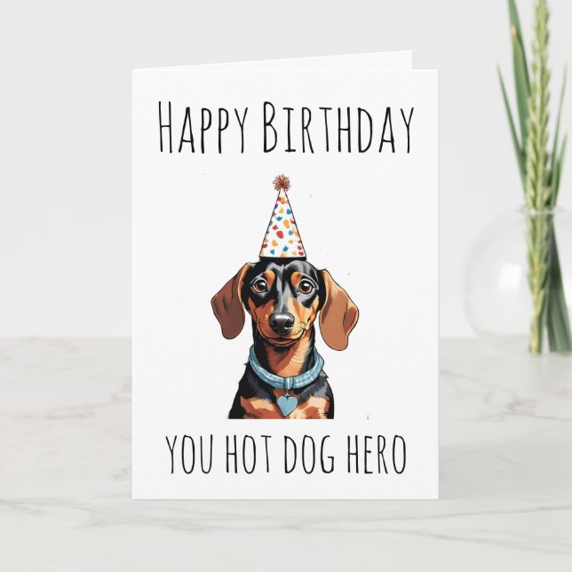 tarjetas de cumpleaños de perro salchicha (Anverso)