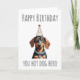 tarjetas de cumpleaños de perro salchicha