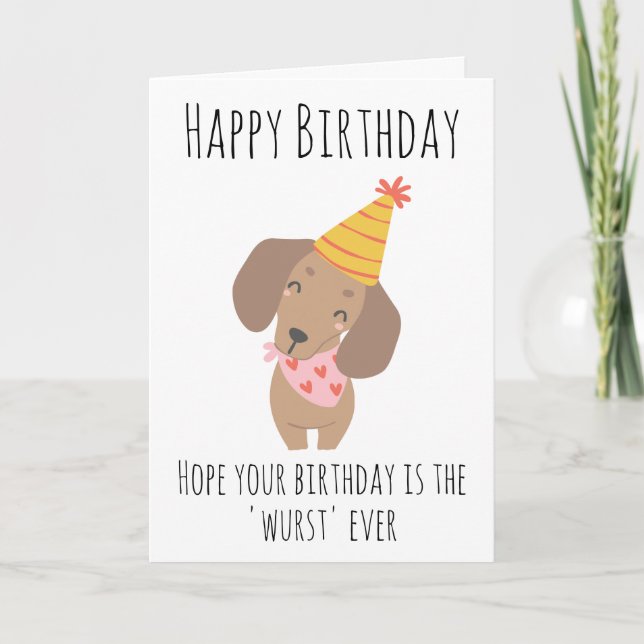 tarjetas de cumpleaños de perro salchicha (Anverso)