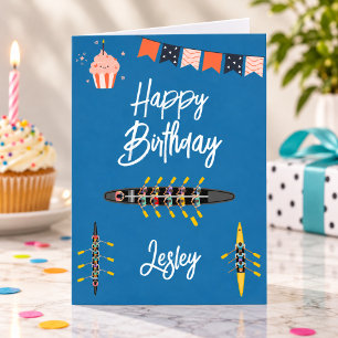 Tarjetas de cumpleaños de remo Tripulación Deporte