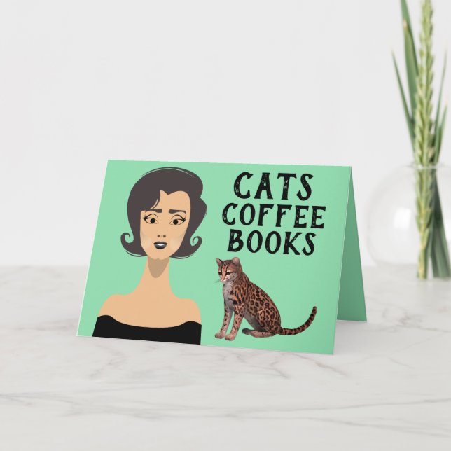 TARJETAS DE CUMPLEAÑOS DE RETRO DE ARTE FEMENINO (Anverso)