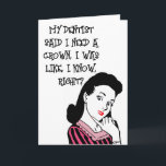 TARJETAS DE CUMPLEAÑOS DE RETRO FUNNY QUEEN PARA M<br><div class="desc">TARJETA DE CUMPLEAÑOS DE FUNNY RETRO PARA MUJER "REINA"</div>