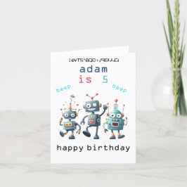 Tarjetas de cumpleaños de Robot locas de ciencia f