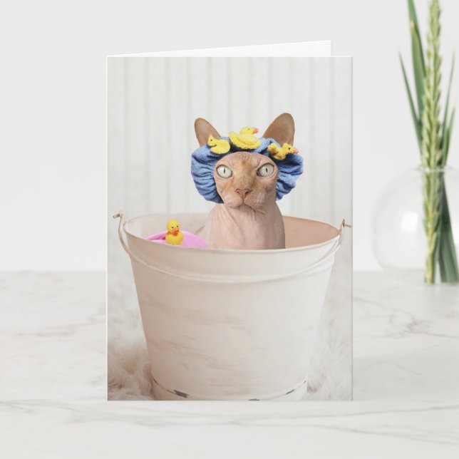 TARJETAS DE CUMPLEAÑOS DE SPHYNX CAT (SIN PELO) GR (Anverso)