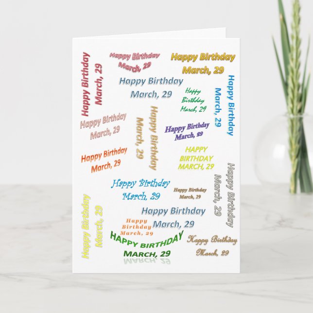 Tarjetas de Cumpleaños del 29 de Marzo (Anverso)