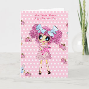 Tarjetas de cumpleaños del Chica Kawaii con PinkyP