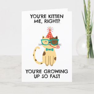 tarjetas de cumpleaños del hijo de gato divertido