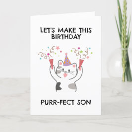 tarjetas de cumpleaños del hijo de gato divertido