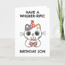 tarjetas de cumpleaños del hijo de gato divertido