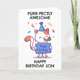 tarjetas de cumpleaños del hijo de gato divertido
