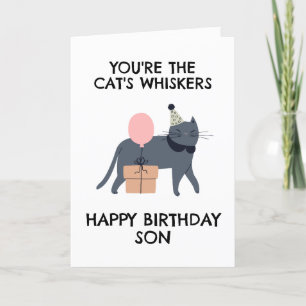 tarjetas de cumpleaños del hijo de gato divertido