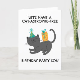 tarjetas de cumpleaños del hijo de gato divertido