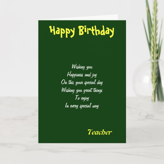 Tarjetas de cumpleaños del profesor (Anverso)