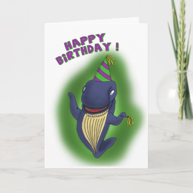 Tarjetas de cumpleaños divertidas: Ballena de un (Anverso)