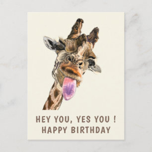 Tarjetas de cumpleaños divertidas de jirafa