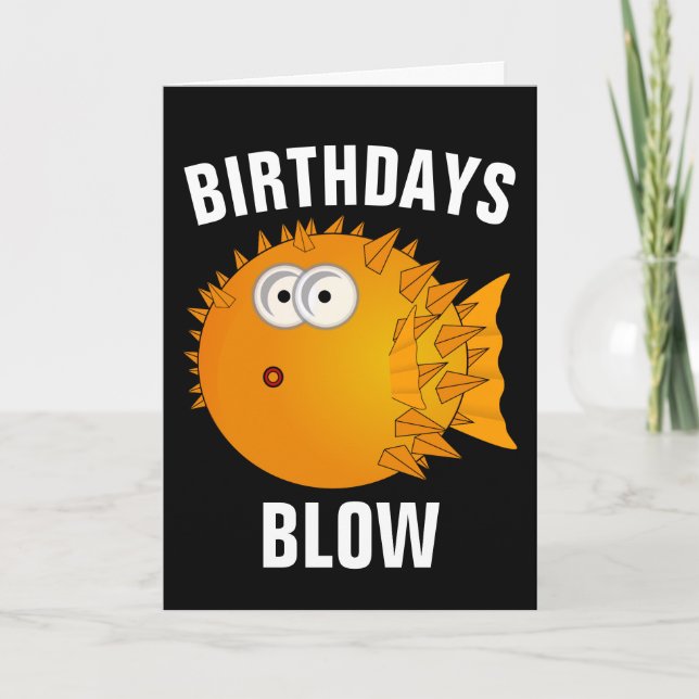 TARJETAS DE CUMPLEAÑOS DIVERTIDAS DE PEZ GLOBO (Anverso)