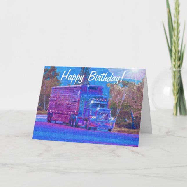 Tarjetas de cumpleaños divertidas del camionero (Anverso)