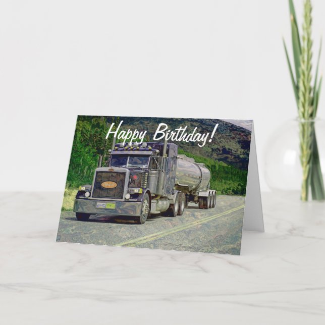 Tarjetas de cumpleaños divertidas del camionero (Anverso)