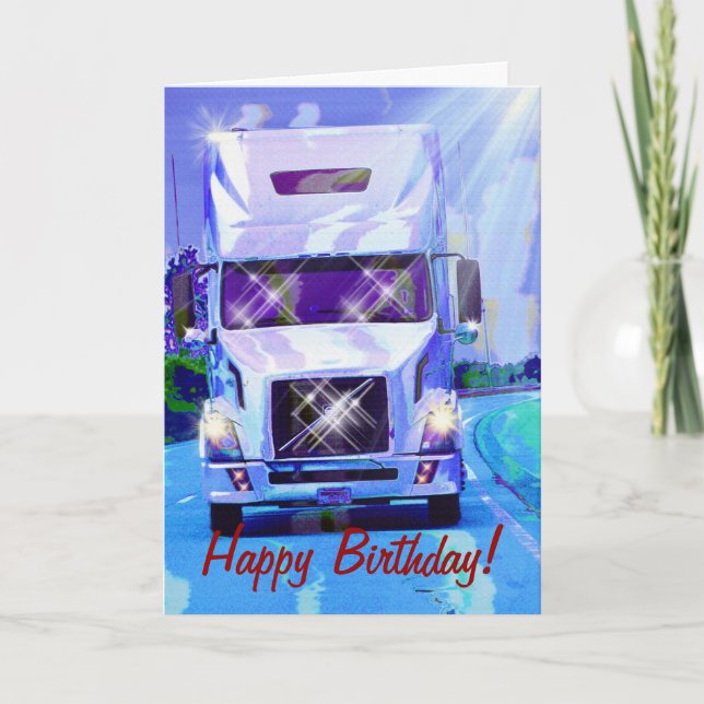 Tarjetas de cumpleaños divertidas del camionero (Anverso)