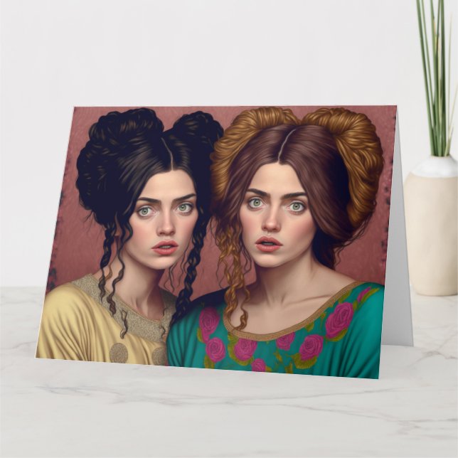 TARJETAS DE CUMPLEAÑOS DIVERTIDAS PEINADOS NOVIAS  (Anverso)