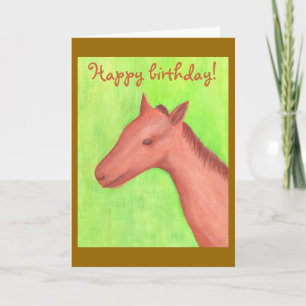 Tarjetas de cumpleaños felices con un caballo jove
