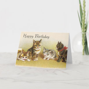 Tarjetas de cumpleaños felices - Kittys