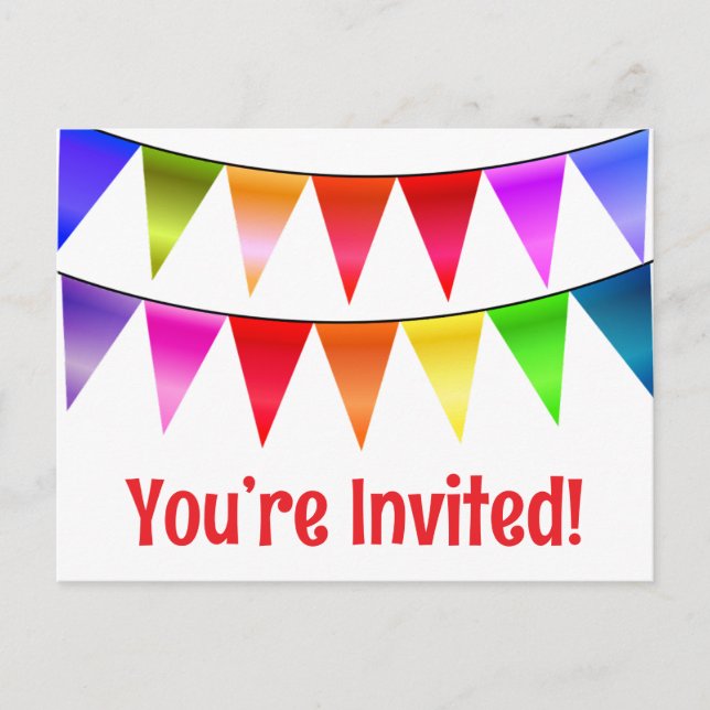 Tarjetas de cumpleaños felicitaciones estás invita (Anverso)