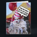 TARJETAS DE CUMPLEAÑOS FUNNY SCARY EVIL CLOWN<br><div class="desc">TARJETA DE CUMPLEAÑOS DE MADRUGADA</div>